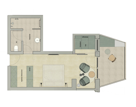 Planimetria della Junior Suite Ispira