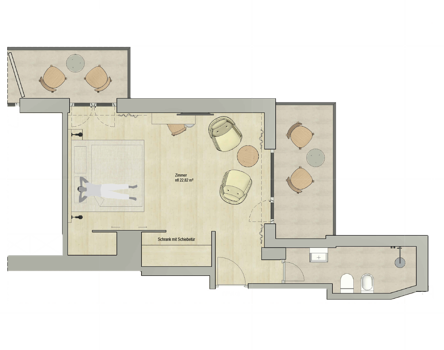 Room plan of the Alba Double Room