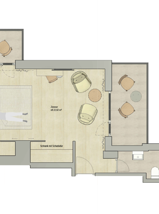Planimetria della camera doppia Alba