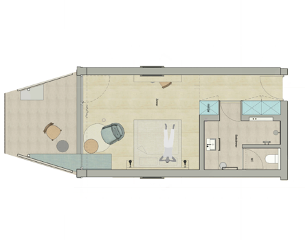 Room plan of the Pura Double Room
