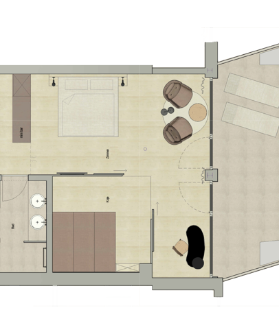 Zimmerskizze der Suite Lumina