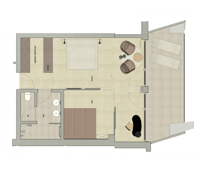 Room plan of the Suite Lumina