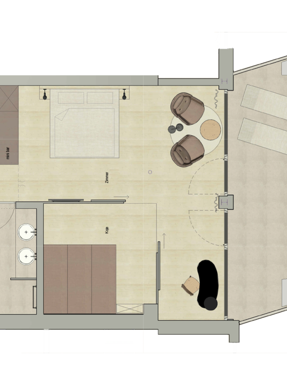 Room plan of the Suite Lumina