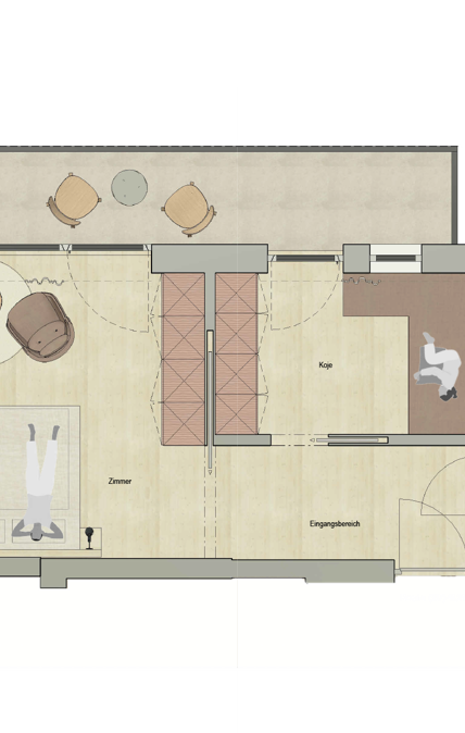 Zimmerskizze der Suite Respira