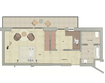 Room plan of the Suite Respira