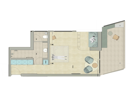 Planimetria della Suite Aurora